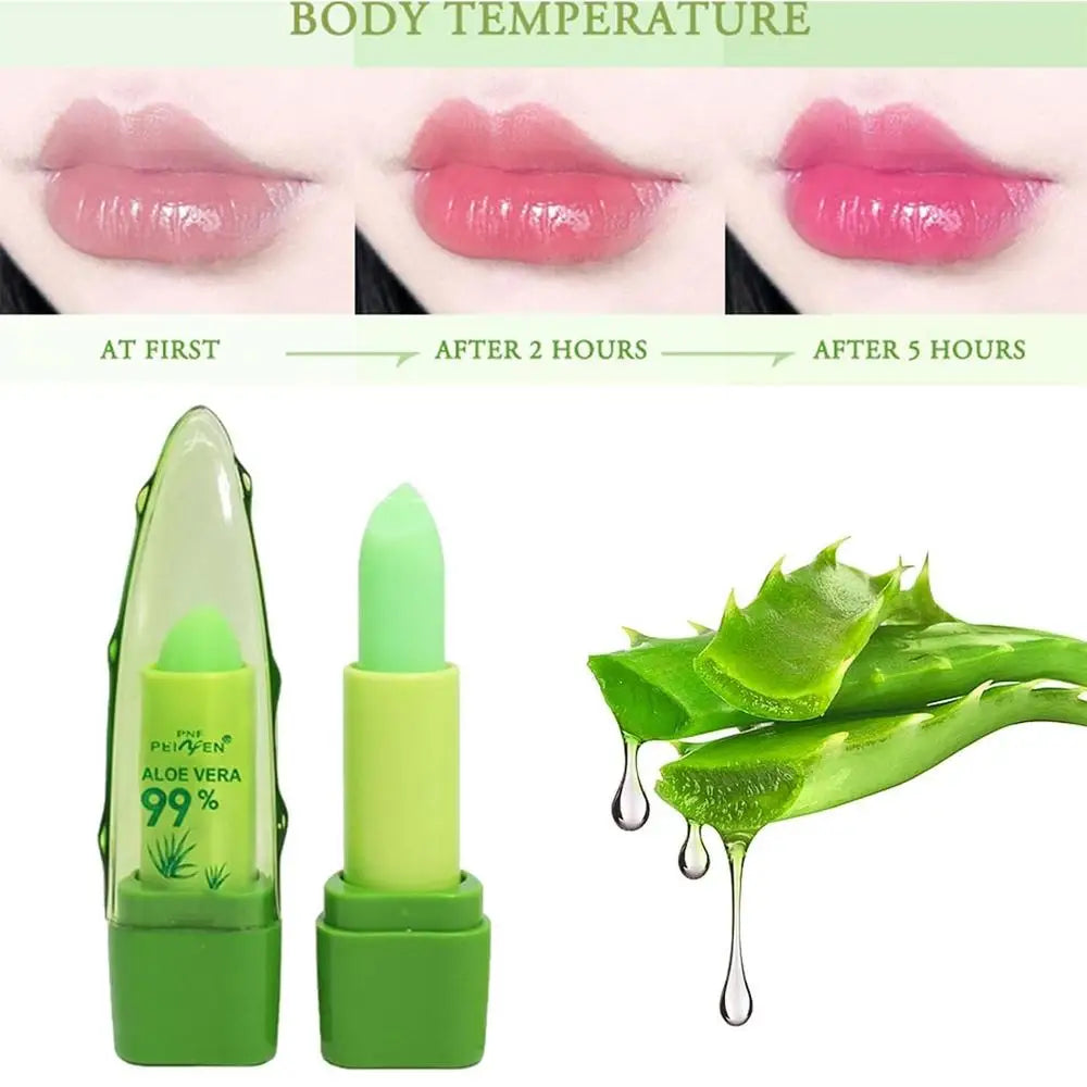 ALOEVERA Temperature Change Color Jelly Lipstick AloeVera Lip Balm Long Lasting Moistourizing Nutritious Lip Balm Lip Care