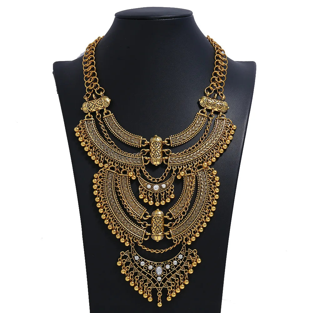 Large Collar Big Choker Woman Bohemian Ethnic Statement Gypsy Maxi Pendants Necklace Indian Power Necklace For Women