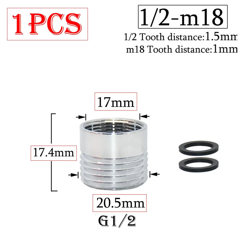 Brass 1/2 x M16 M18 M20 M22 M24 M28 Thread Connector Silver Faucet Joints Water Purifier Accessory Kitchen Water Tap Adapter