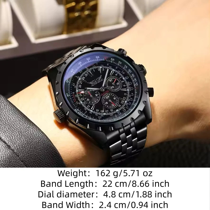 High-End Men's Watches Are a Stylish and Functionally Practical Mechanical Timepiece Made of Stainless Steel, Featuring a Hollow Design and a Large Dial. Its Attractive Appearance Makes It Suitable for Everyday Gifts, and It