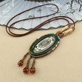 Vintage Party Ethnic Jewelry Lucky Gift Buddhist Mala Wood Bead Ethnic Pendant Nepal Necklace
