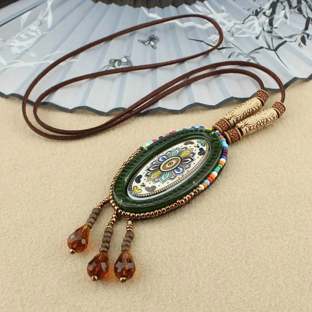 Vintage Party Ethnic Jewelry Lucky Gift Buddhist Mala Wood Bead Ethnic Pendant Nepal Necklace