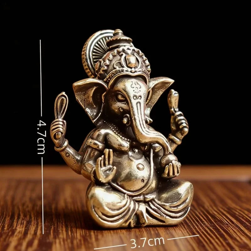 Gold Ganesh Buddha Statue Indian Elephant God Sculpture Home Living Room Garden Decoration Figurine Lucky Ornament