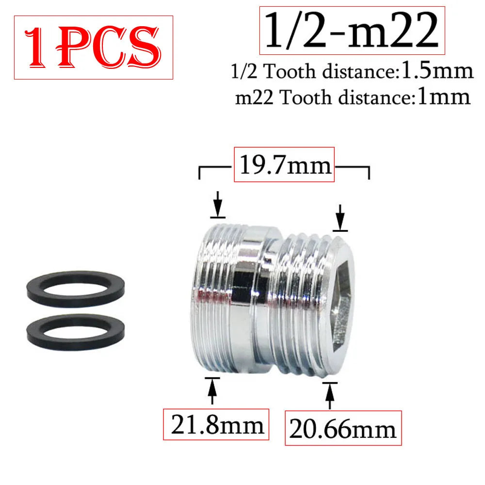 Brass 1/2 x M16 M18 M20 M22 M24 M28 Thread Connector Silver Faucet Joints Water Purifier Accessory Kitchen Water Tap Adapter