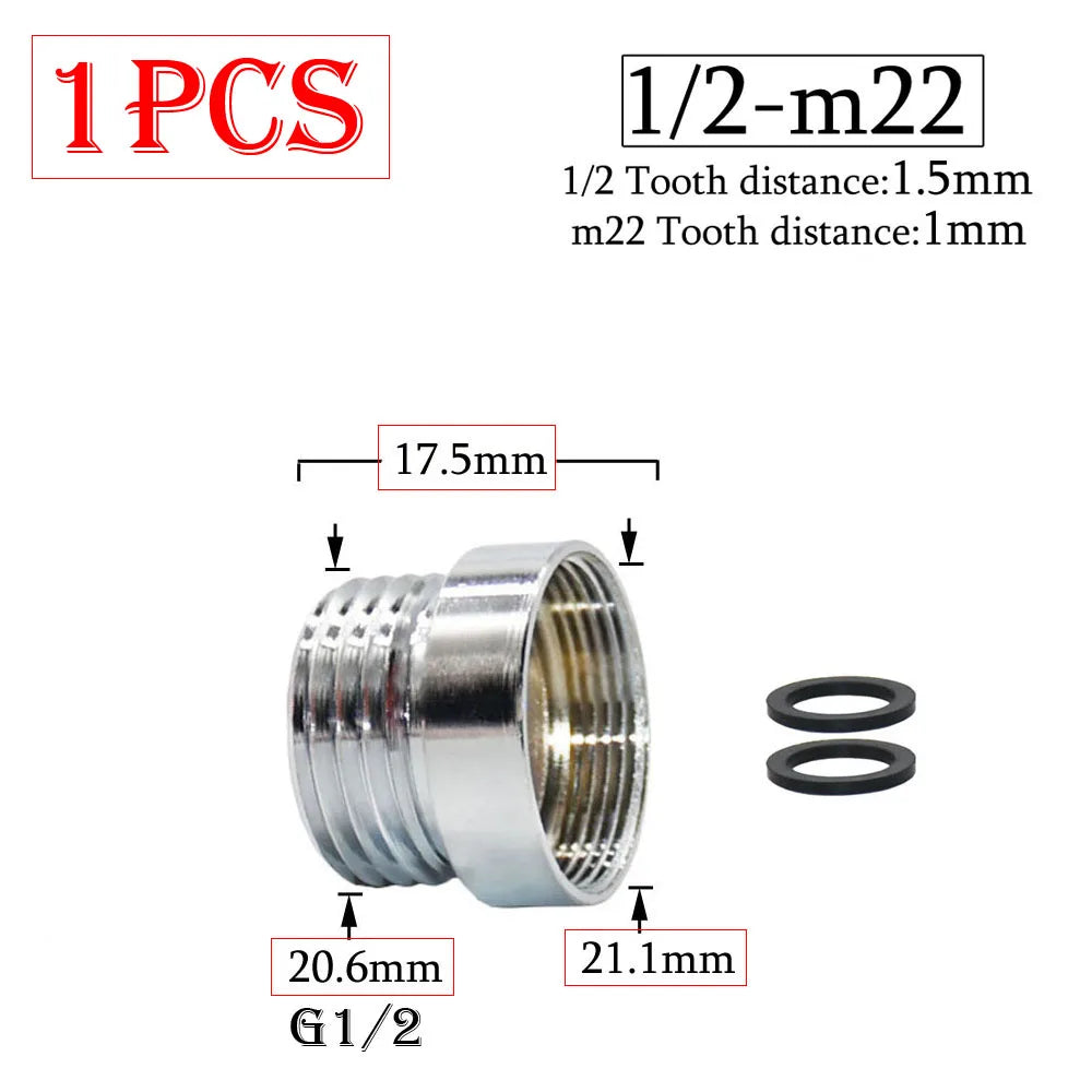 Brass 1/2 x M16 M18 M20 M22 M24 M28 Thread Connector Silver Faucet Joints Water Purifier Accessory Kitchen Water Tap Adapter