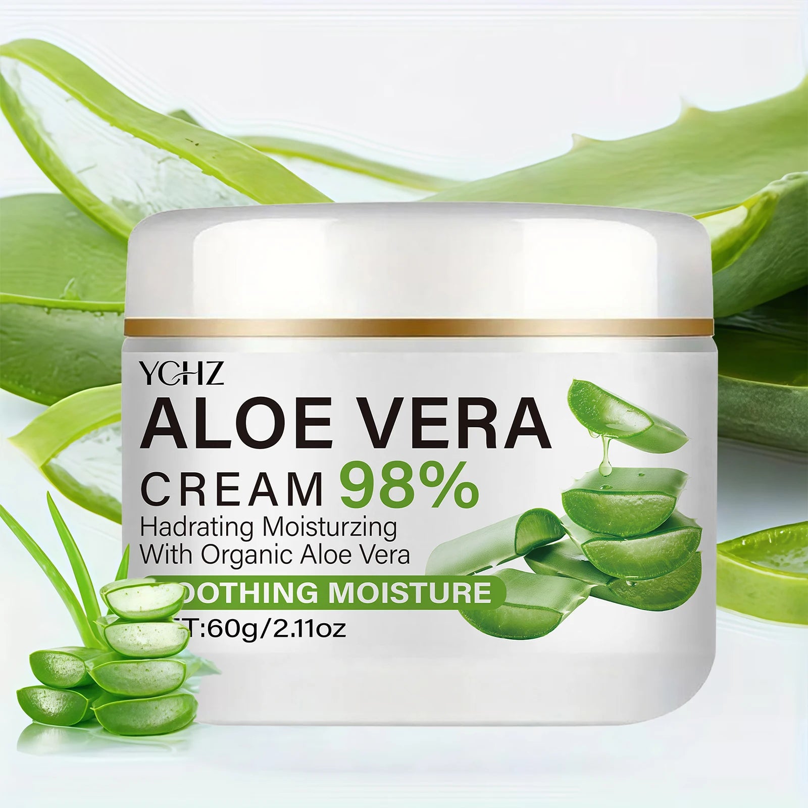 Aloe Vera Face Cream, Containing 98% Pure Aloe Vera Ingredients, Is Hydrating and Easy to Absorb, Effectively Protecting and Nourishing the Skin, Suitable for Daily Skin Care for Both Men and Women