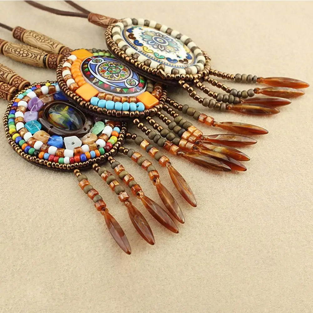 Vintage Party Ethnic Jewelry Lucky Gift Buddhist Mala Wood Bead Ethnic Pendant Nepal Necklace