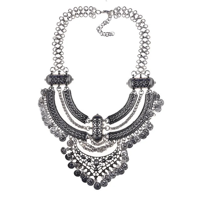 Large Collar Big Choker Woman Bohemian Ethnic Statement Gypsy Maxi Pendants Necklace Indian Power Necklace For Women