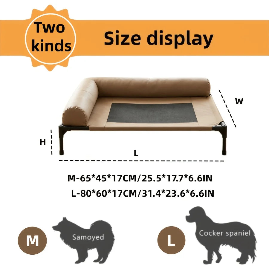 Dog Bed Indoor Outdoor Cooling Elevated Hammock Washable Raised Metal Frame Pet Furniture Beds Supplies Bolster Dog Accessories