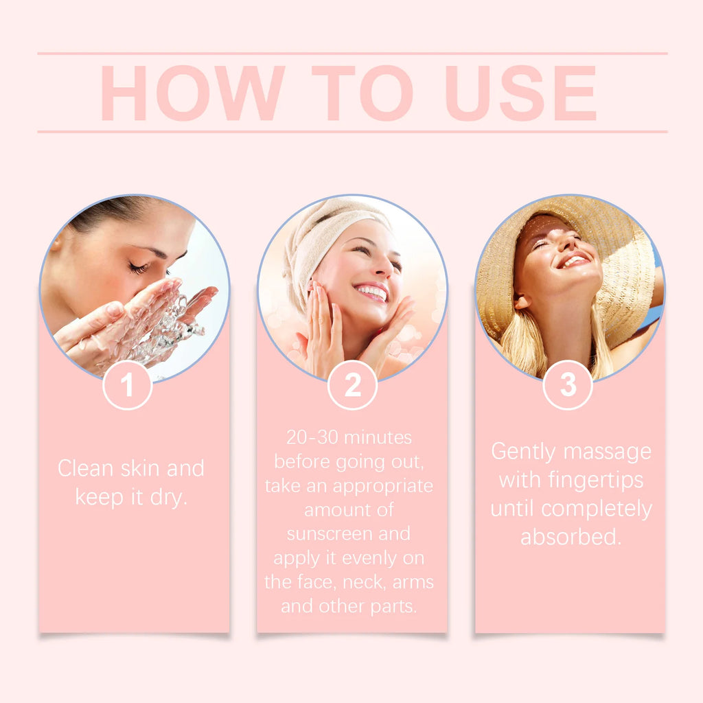 Moisturizing Brighten Sunscreen Cream Spf50+ Uv Protection Deep Nourishing Non Greasy Even Skin Tone Long Lasting Daily Sun Care