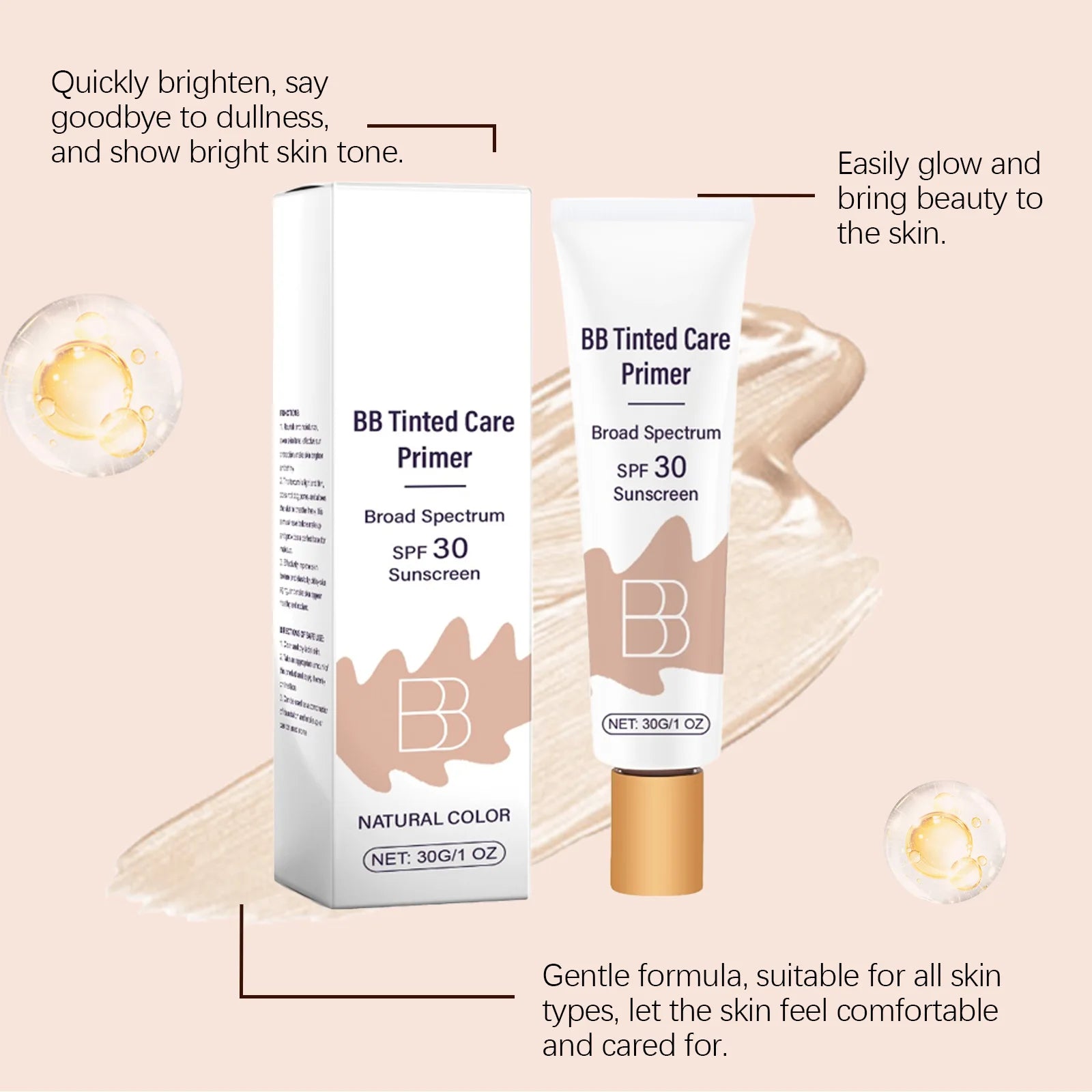 Sunscreen BB Cream Protect Sun Burn Calm Redness Balance Oil Shine Conceal Face Blemish Enhance Skin Barrier Portable Concealer