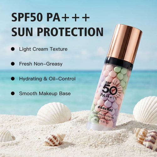 3-Color Sunscreen Concealer Cream Moisturizing Formula SPF50+ Sun Protection Oil-control Correcting Skin Tone Sunscreen Primer