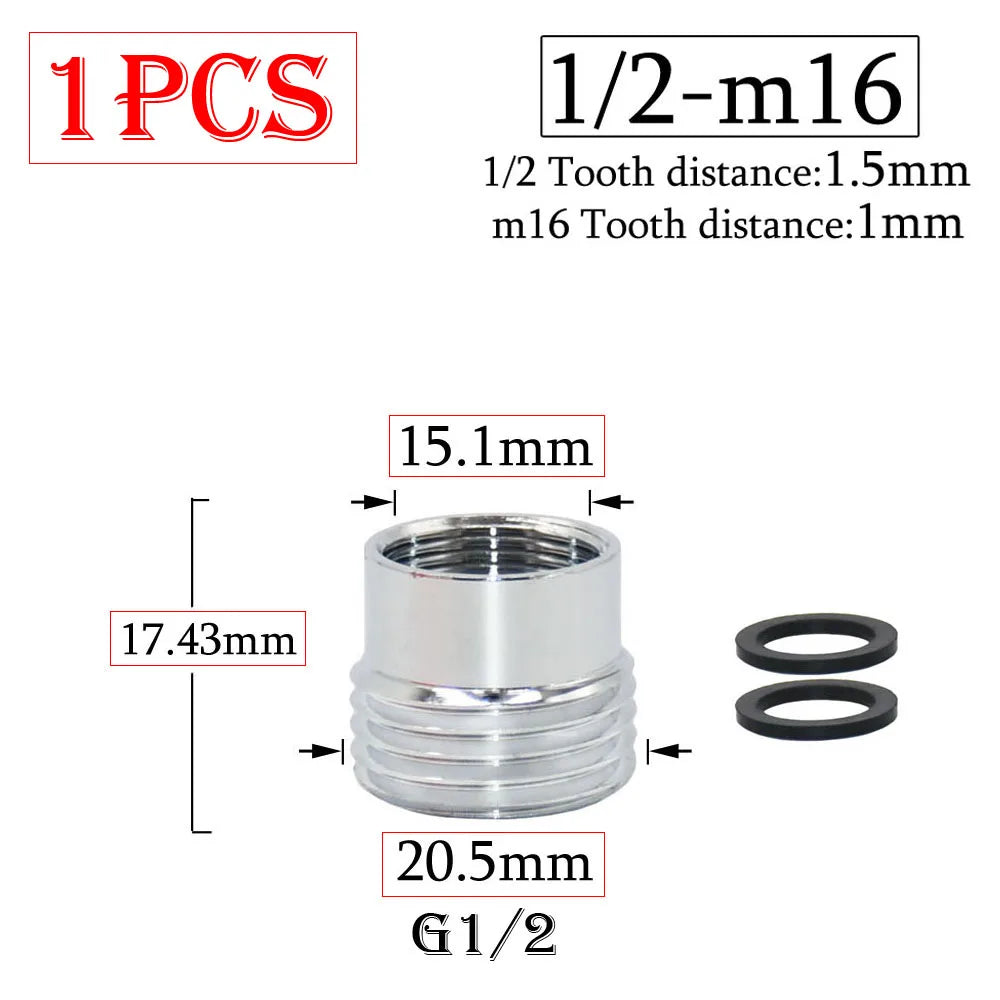 Brass 1/2 x M16 M18 M20 M22 M24 M28 Thread Connector Silver Faucet Joints Water Purifier Accessory Kitchen Water Tap Adapter