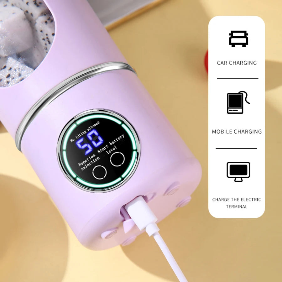Portable blender, personal blender for milkshakes and smoothies, rechargeable and self-cleaning