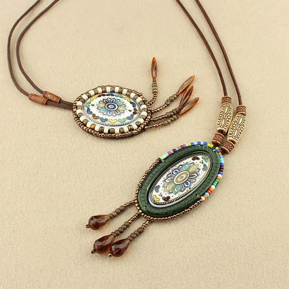 Vintage Party Ethnic Jewelry Lucky Gift Buddhist Mala Wood Bead Ethnic Pendant Nepal Necklace