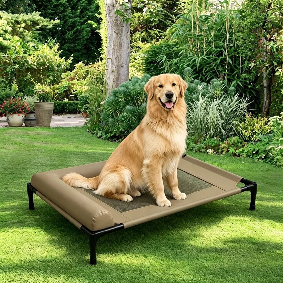 Dog Bed Indoor Outdoor Cooling Elevated Hammock Washable Raised Metal Frame Pet Furniture Beds Supplies Bolster Dog Accessories