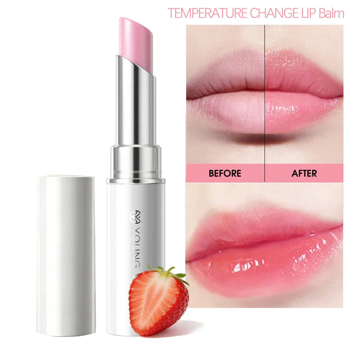 Aloe Vera Color-Changing Lip Balm, Moisturizing Repairing, Waterproof, Anti-Dryness,Temperature-Activated Lipstick for Hydration