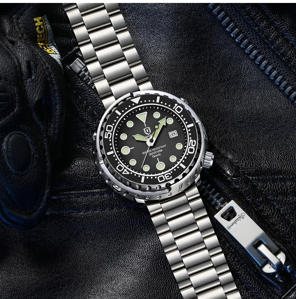 2026 new fashionable men's watch, top brand, waterproof, luminescent, date and clock, sports watch, men's quartz wristwatch