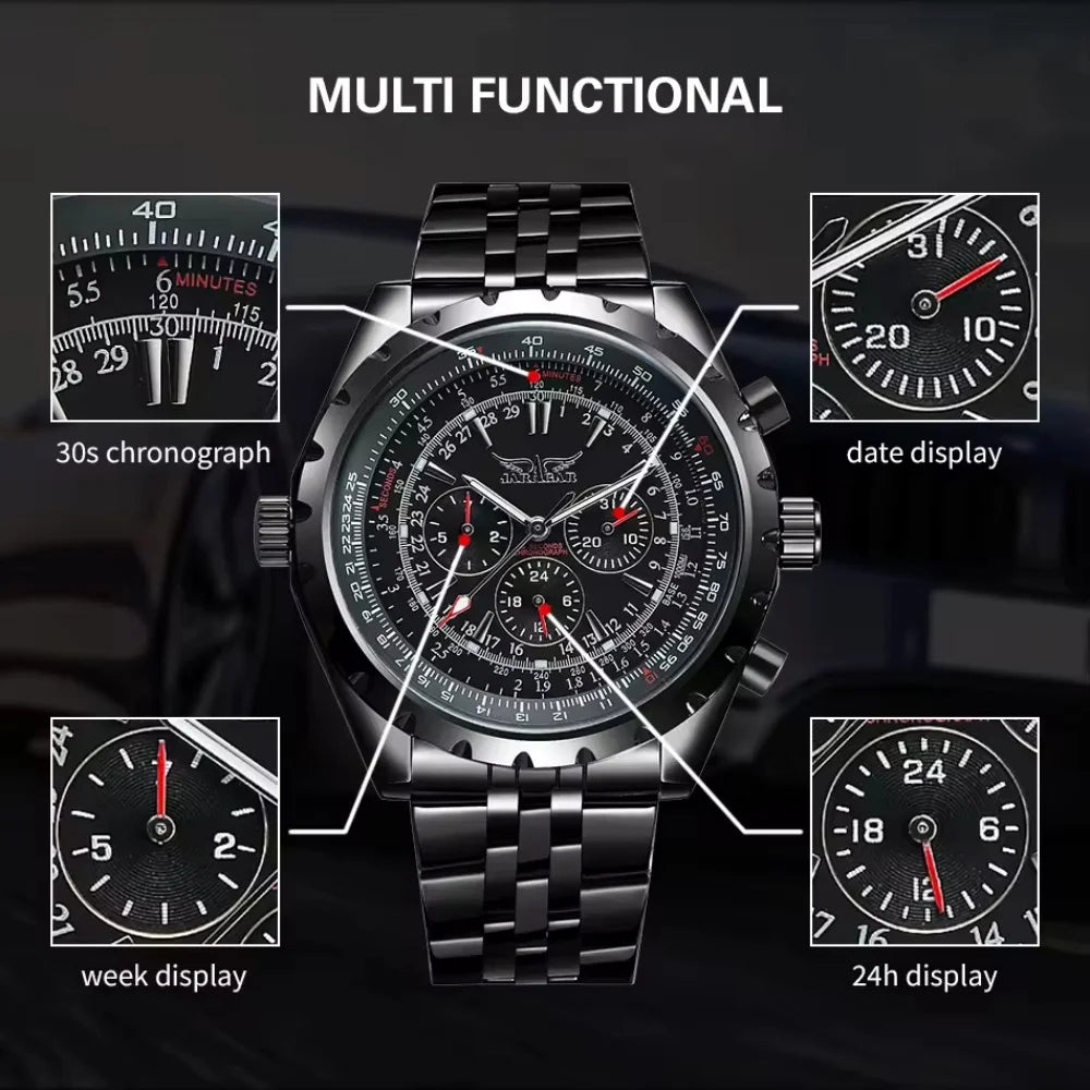 High-End Men's Watches Are a Stylish and Functionally Practical Mechanical Timepiece Made of Stainless Steel, Featuring a Hollow Design and a Large Dial. Its Attractive Appearance Makes It Suitable for Everyday Gifts, and It