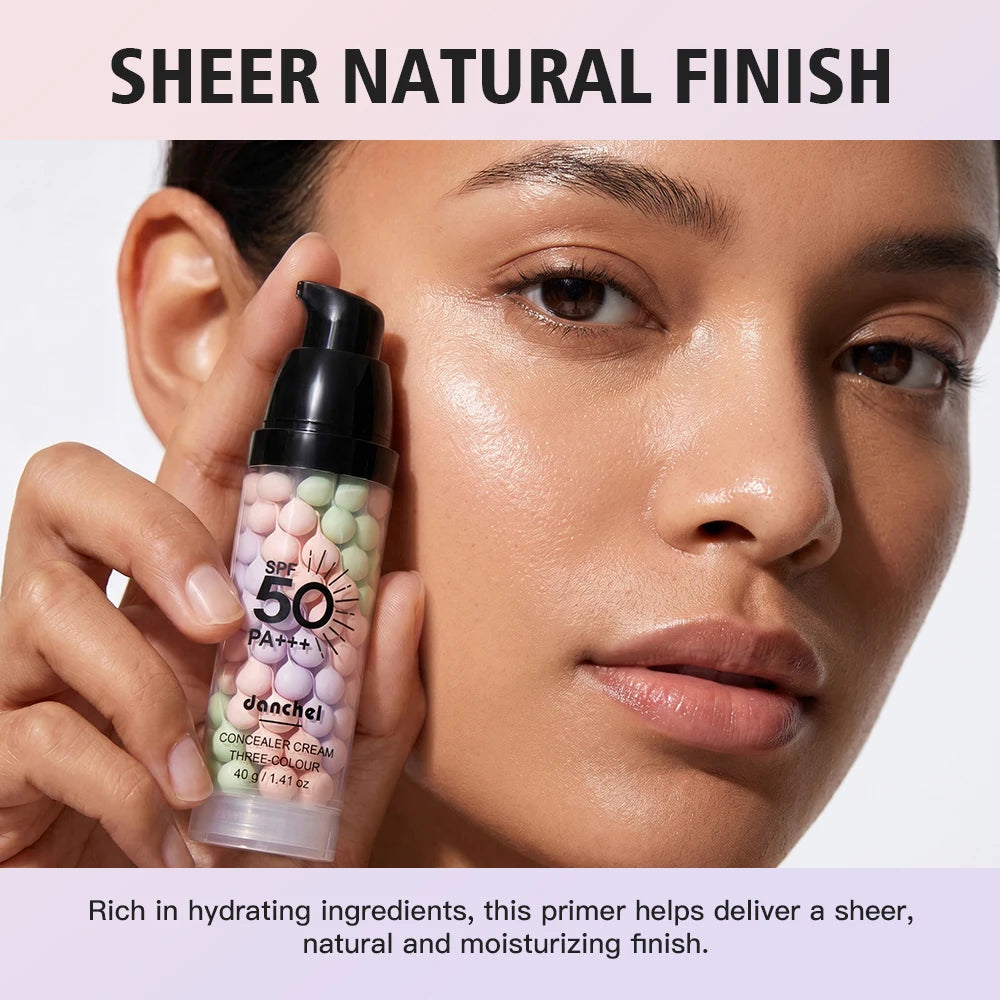3-Color Sunscreen Concealer Cream Moisturizing Formula SPF50+ Sun Protection Oil-control Correcting Skin Tone Sunscreen Primer