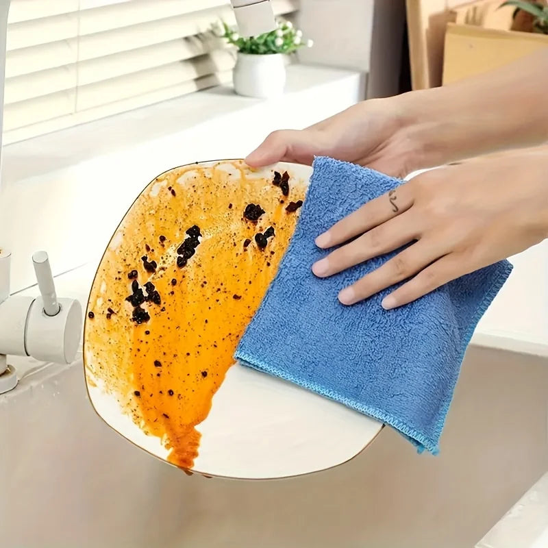 5/10/20pcs Microfiber Cleaning Cloths Super Absorbent Quick-Drying Reusable Towels for Kitchen Bathroom Car Furniture