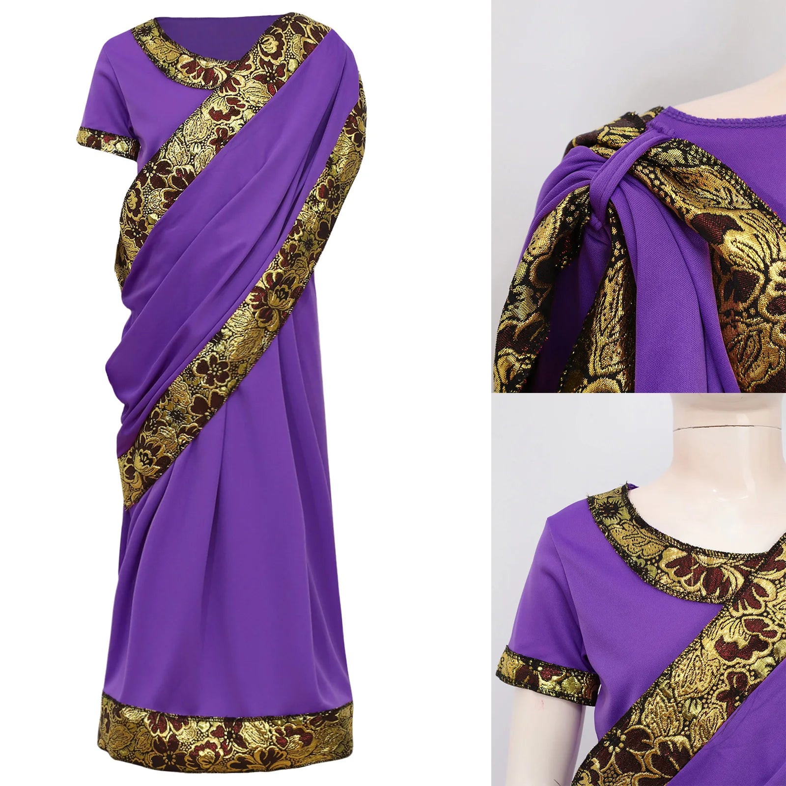 Indian Girls Traditional Bollywood Princess Sari Costume Dress-up Clothing Nativity Bollywood Princess Ethnic Dress Costume