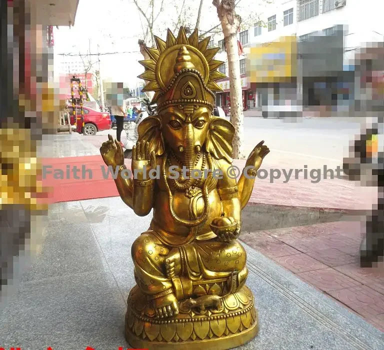 huge Large Asia Thailand Elephant God of Wealth Ganesh God safety good luck health efficacious protection for temple Shrine