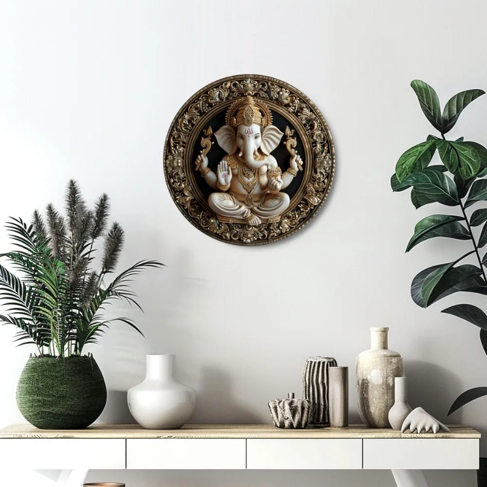Vintage Indian Elephant God Aluminum Sign, Durable Metal Wall Art for Home, Office, Bar, Cafe, Decorative Poster