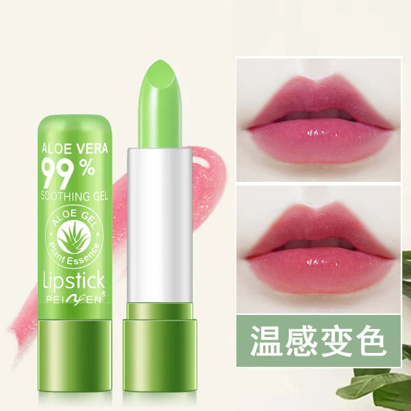 Aloe Vera Color-Changing Lip Balm, Moisturizing Repairing, Waterproof, Anti-Dryness,Temperature-Activated Lipstick for Hydration