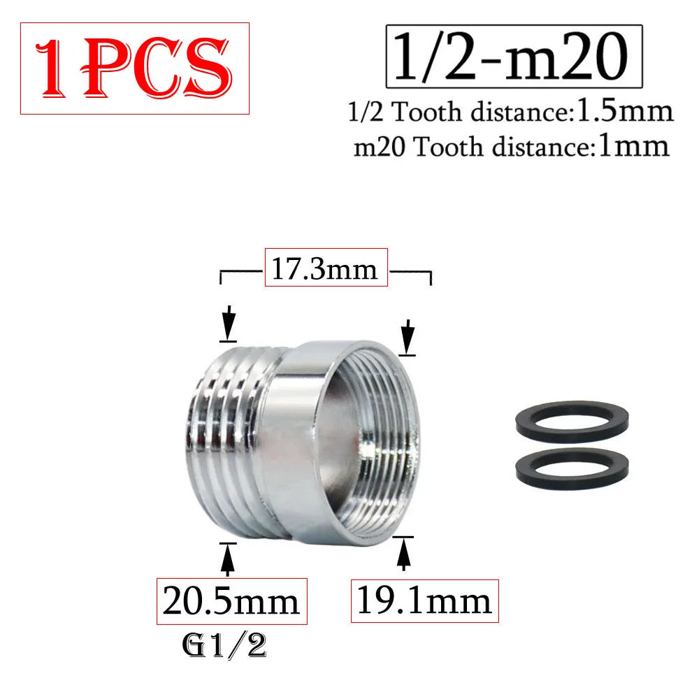 Brass 1/2 x M16 M18 M20 M22 M24 M28 Thread Connector Silver Faucet Joints Water Purifier Accessory Kitchen Water Tap Adapter