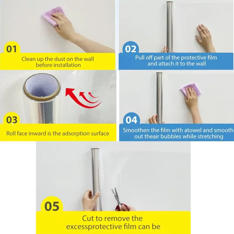 No Glue Static Transparent Wall Sticker Waterproof Anti Fouling Removable Wall Protector for Living Room Bedroom Home Use